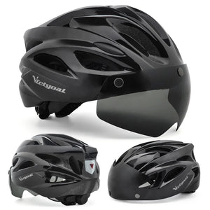 Helmet with Magnetic Goggles and Sun Visor