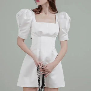 Elegant Black Square Neck Dress