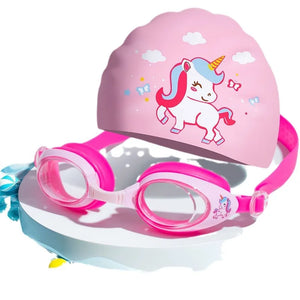 Waterproof Anti Fog Kids Swim Goggles and Cap