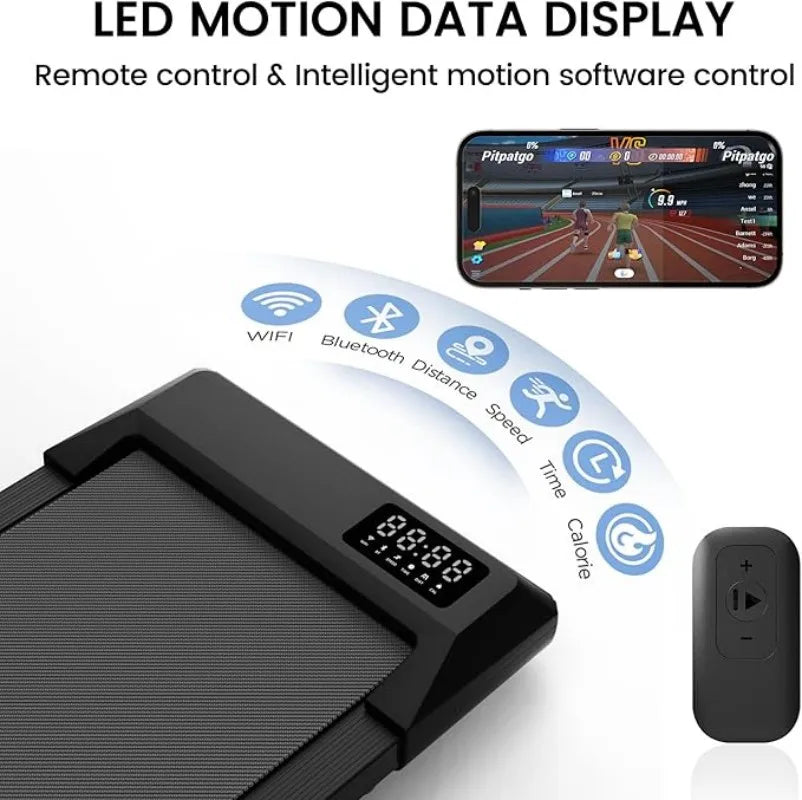 2-in-1 Walking Treadmill: 2.5HP Mini Folding Pad with App & Remote