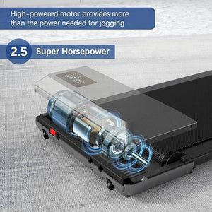 300lbs Home Treadmill: 2.5HP 2-in-1 Walking Pad & Running Machine