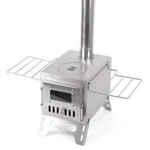 Stainless Steel Wood-Burning Camp Stove with Fire Window