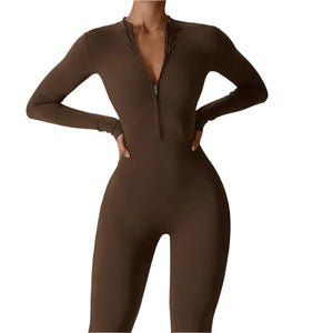 Women's Yoga Jumpsuit Long Sleeve High Intensity Workout