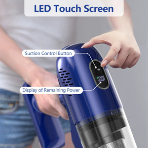 PrettyCare P1 Cordless Vacuum Cleaner 45 Mins 28Kpa Powerful Stick Vacuum with Brushless Motor LED Touch Display