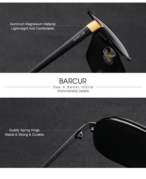 BARCUR Polarized Sunglasses for Men – Trendy UV400 Gradient Lens Oval Comfortable Frame Sports Driving Hiking Fishing Outdoor Fashion Eyewear with Durable Stainless Steel Frame – Casual Apparel Accessory Gift for Him