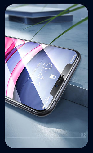 80D Full Protective Glass For iphone 6 7 8 Plus X Xr Xs Max SE Tempered Screen Protector iPhone 11 12 13 Pro Max Mini Glass Film  Screen Protector with Full-Coverage, Easy Installation Frame