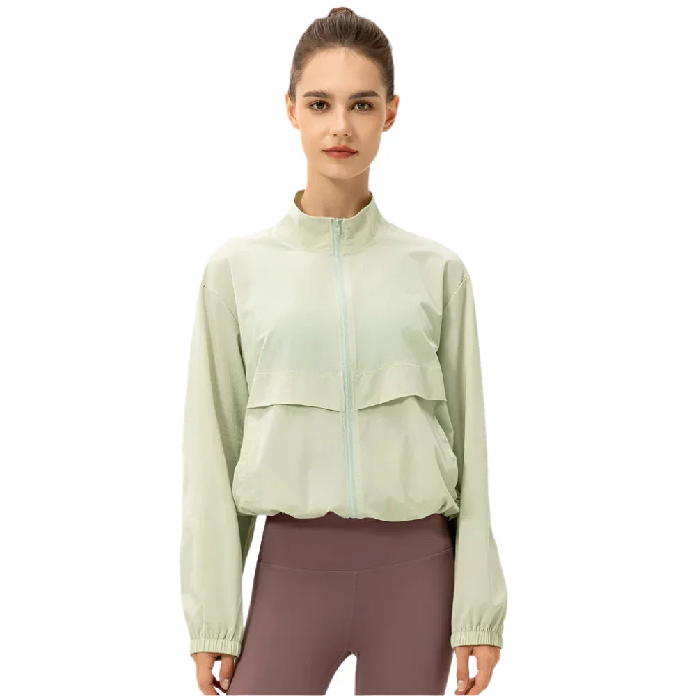 Women's Summer Running Jacket with Drawstring