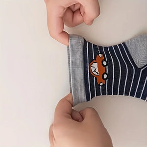 Kid's Cartoon Stripe Crew Socks