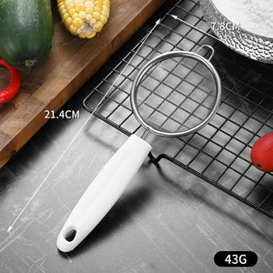 Stainless Steel Mesh Strainer with Wooden Handle - Multi-functional Flour Sieve Colander