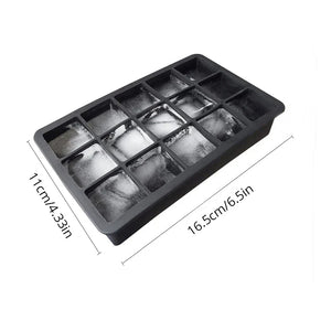 15 Square Silicone Ice Cube Molds for Easy Release