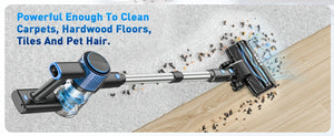 Cordless Vacuum Cleaner，55Kpa/45Mins/8 in 1 Powerful Suction,Self-Standing, 3 Suction Modes, Vacuum for Floor Carpet Pet Hair
