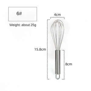 Stainless Steel Balloon Whisk Set - 6/8/10/12 Inch Egg Beater Mixer for Baking