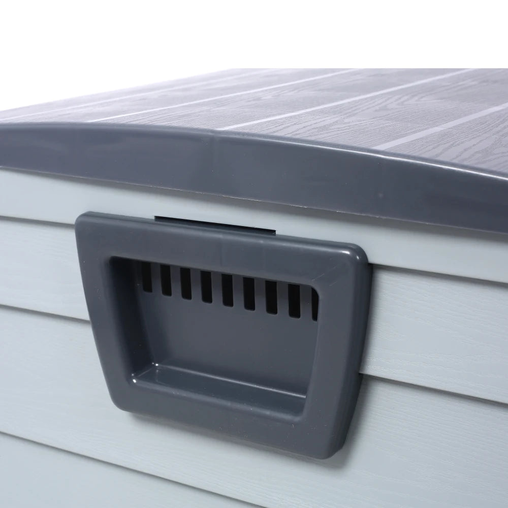 All Weather UV Resin 75 Gallon Outdoor Deck Box with Wheel Patio Backyard Storage Bin for Cushions Garden Tools Pool Toys