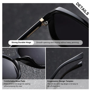 BARCUR Women’s Gradient Butterfly Frame Polarized Fashionable Sunglasses – Trendy Elegant Large PC Elliptical Design with UV400 Protection for Summer Travel Beach Shopping & Summer Style – White Gift Box Included