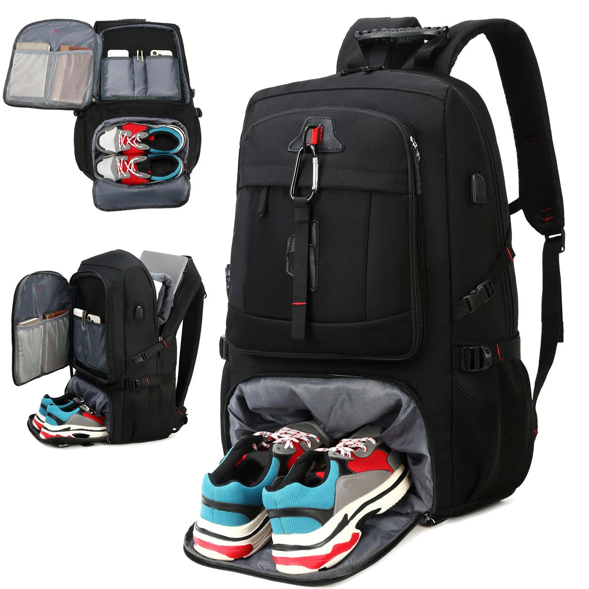 50L Waterproof Backpack with Shoe Compartment