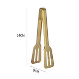 1Pc Golden Stainless Steel Food Tong BBQ Clip Steak Cake Dessert Clips For Hotel Restaurant Home Cooking Utensils Kitchenware