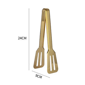 1Pc Golden Stainless Steel Food Tong BBQ Clip Steak Cake Dessert Clips For Hotel Restaurant Home Cooking Utensils Kitchenware
