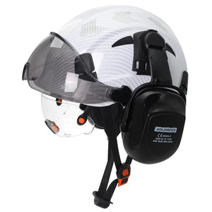 Total Head Protection: Safety Helmet with Visor and Earmuffs
