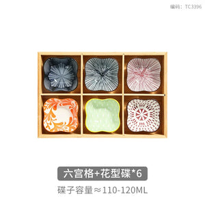 Bamboo 9-Compartment Dinner Plate for Hotpot, Snacks, Dessert, Sushi