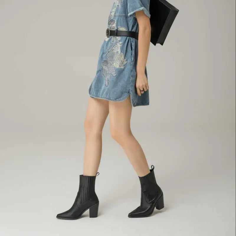 Timeless Appeal: Genuine Leather Ankle Booties