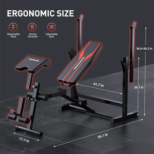 All-in-One Home Gym with Preacher Curl and Bench Press
