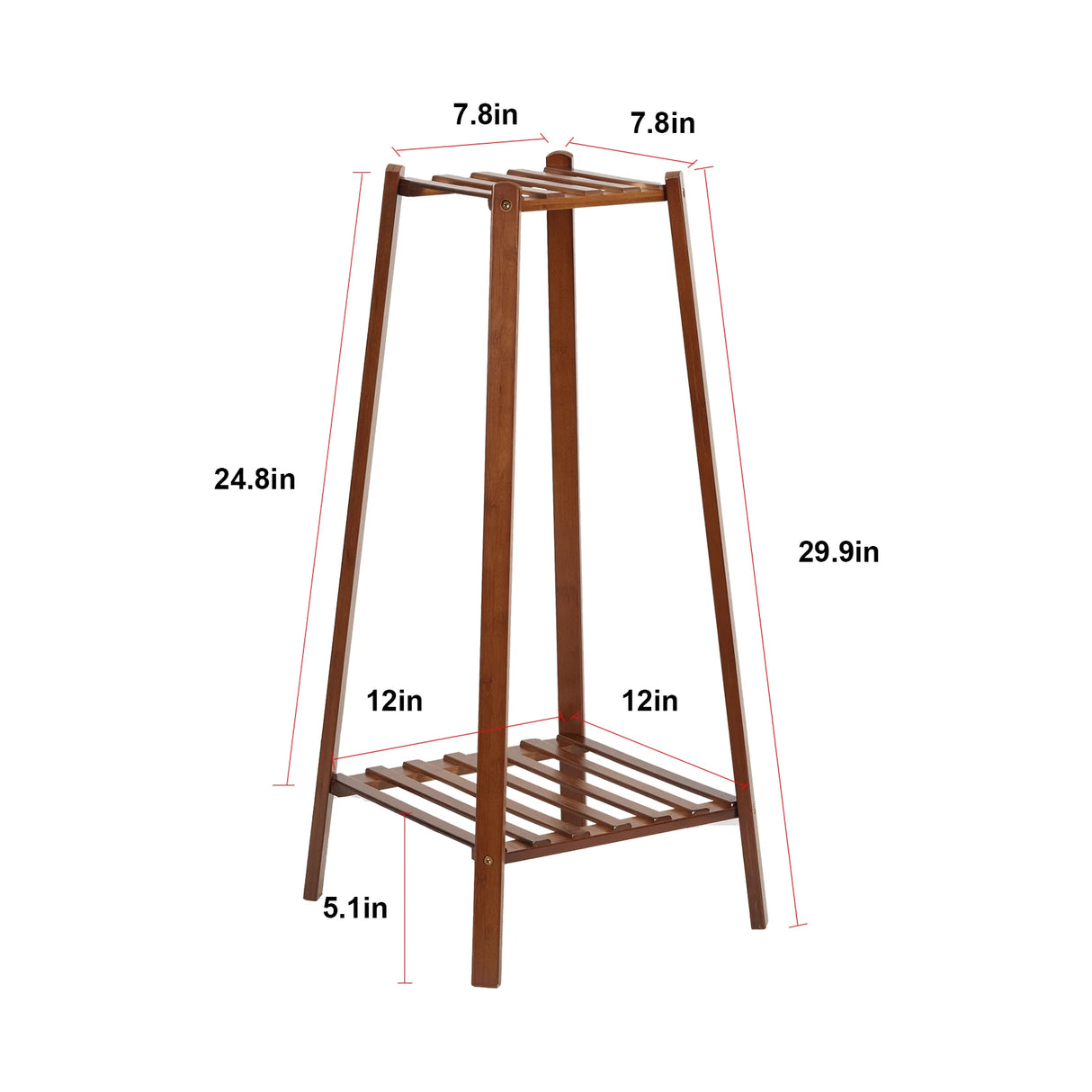 Bamboo Tall Plant Stand Indoor Outdoor Flower Display Shelf Corner Storage Rack