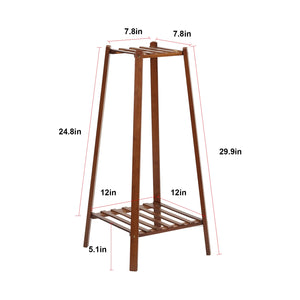 Bamboo Tall Plant Stand Indoor Outdoor Flower Display Shelf Corner Storage Rack