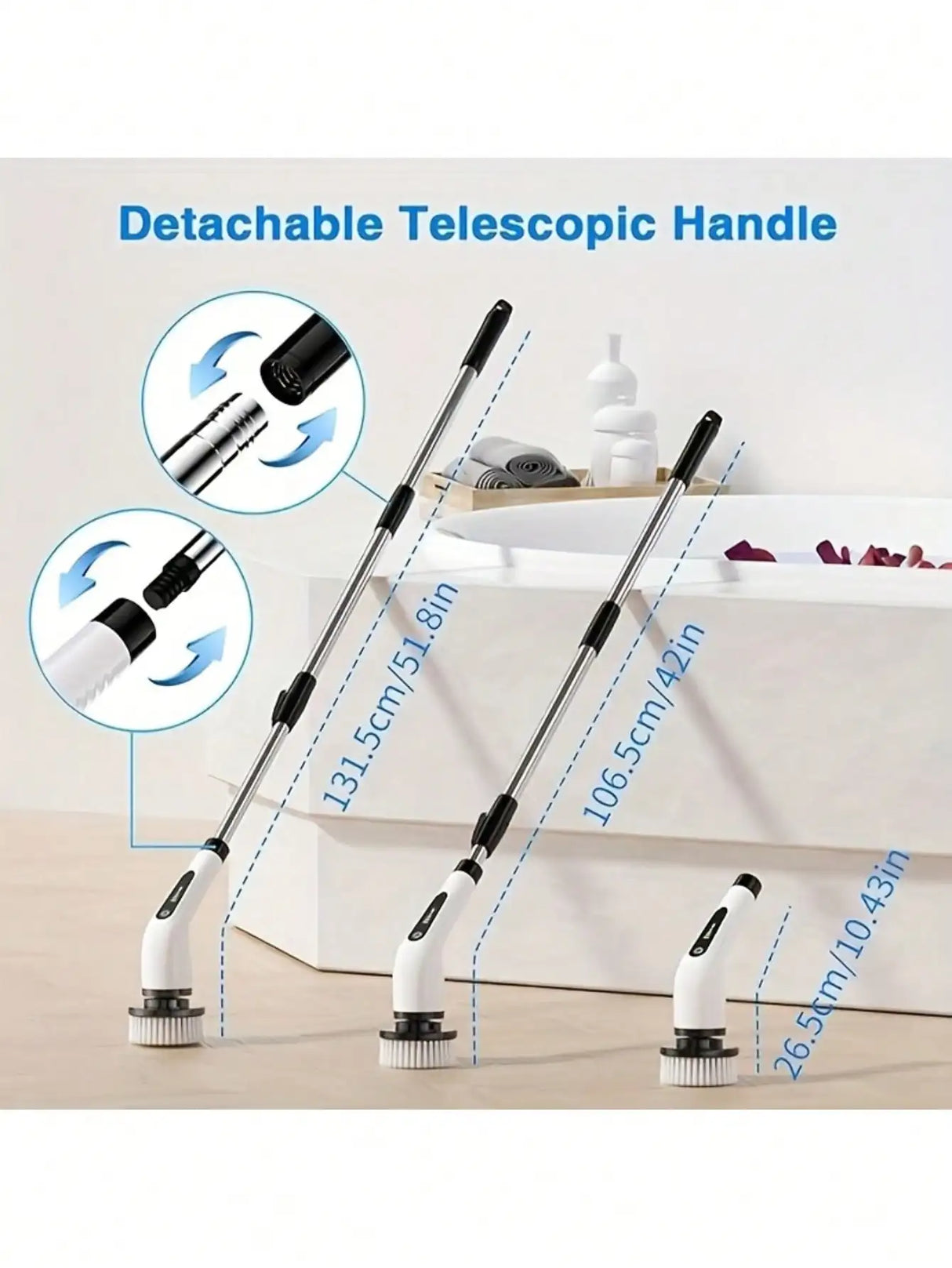 9 In 1 Electric Spin Scrubber Cordless Waterproof Cleaning Brush Multifunctional Tile Floor Tub Bathroom Kitchen Household Tool