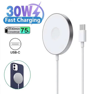 30W Magnetic Chargers Type C Fast Wireless Charger Pad Stand For Magsafe IPhone 17 16 15 14 13 12 Pro Max PD Phone Charging Dock