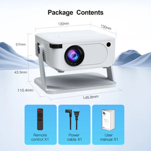 Mini Smart Projector with Native 720P Support 4K Decoding Dual WiFi 6 Wireless 5 Portable Cinema Projector for Home Theater