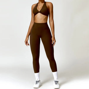 2-Piece Yoga Set Push Up Bra High Waisted Leggings