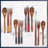 Wooden Chopsticks Fork Spoon Set - Japanese-style Tableware