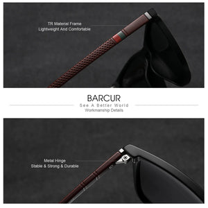 BARCUR Polarized Square Frame Sunglasses for Men and Women – Timeless Fashion UV400 Wave Point Design Casual Style Durable PC Eyewear for Summer Outdoor Driving Travel and Gift Giving