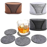 10pcs Felt Coaster Set Heat Resistant Cup Mat Dining Table Protector