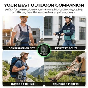 Portable Waist Fan Rechargeable Cooling Fan with Flashlight Neck Hands-Free for Outdoor Indoor Camping Travel As Power Bank