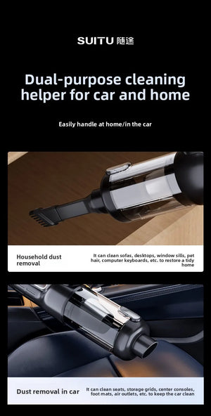 65000RPM Portable Car Vacuum Cleaner Wireless Handheld Mini Wet Dry Silent Powerful for Auto Cleaning