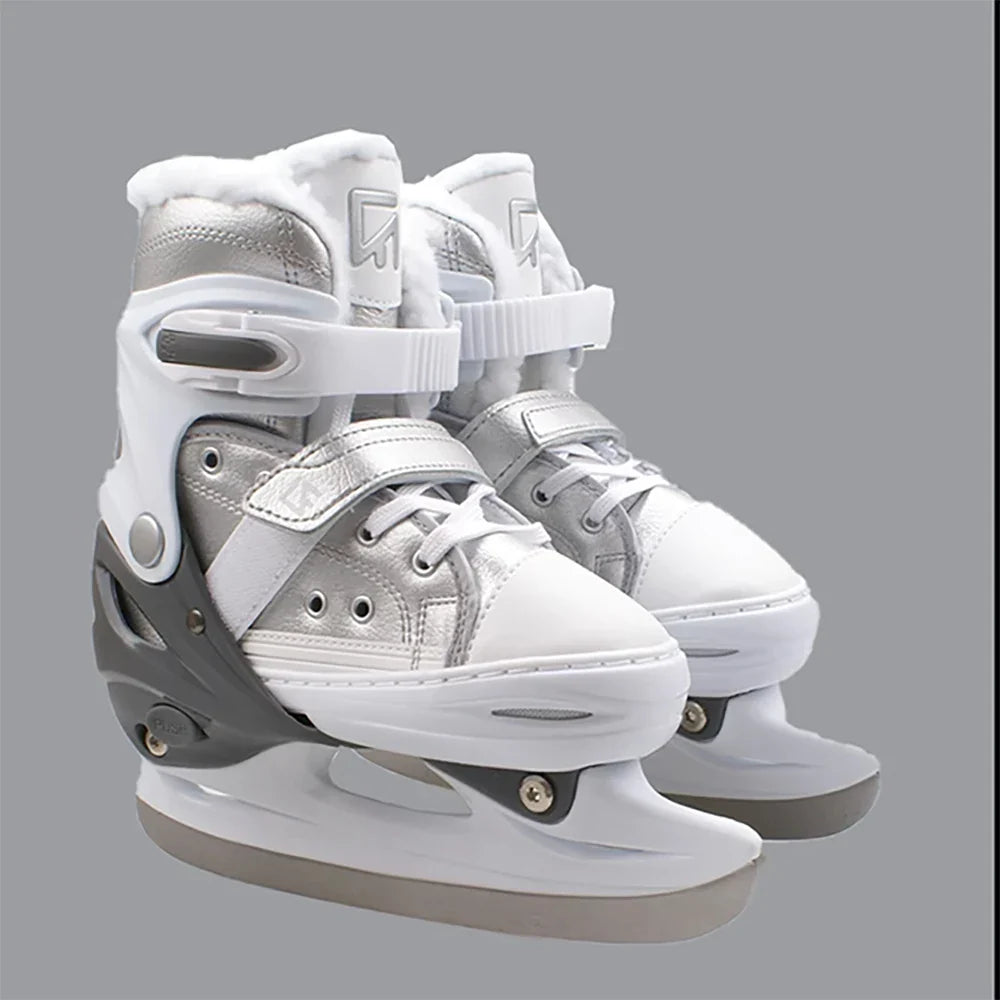 Adjustable Inline Skates with Ice Skating Shoe Design