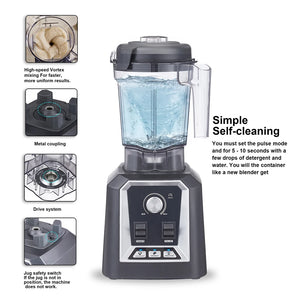 BioloMix Automatic Program Professional Kitchen Smoothie Blender BPA FREE 2L Low-profile Jar Food Mixer Juicer Ice Crusher
