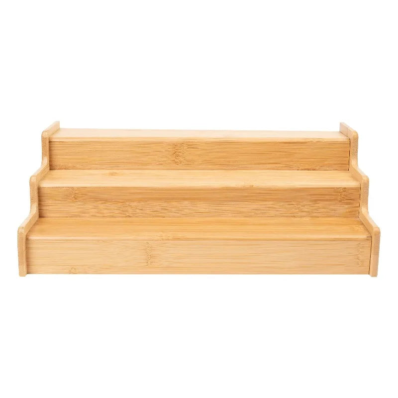 Bamboo Organizers Expandable Spice Rack, 3-Tier, 12.91-22.4x7.67x4.4 in