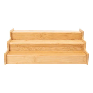 Bamboo Organizers Expandable Spice Rack, 3-Tier, 12.91-22.4x7.67x4.4 in
