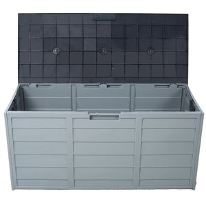 All Weather UV Resin 75 Gallon Outdoor Deck Box with Wheel Patio Backyard Storage Bin for Cushions Garden Tools Pool Toys