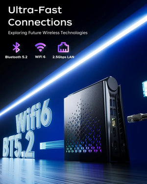 KAMRUI Mini Gaming PC AMD Ryzen7 H255 32GB LPDDR5 1TB M.2 PCIe SSD Wifi6E BT5.2 2.5GLAN Radeon 780M 8K Win11pro Desktop Computer