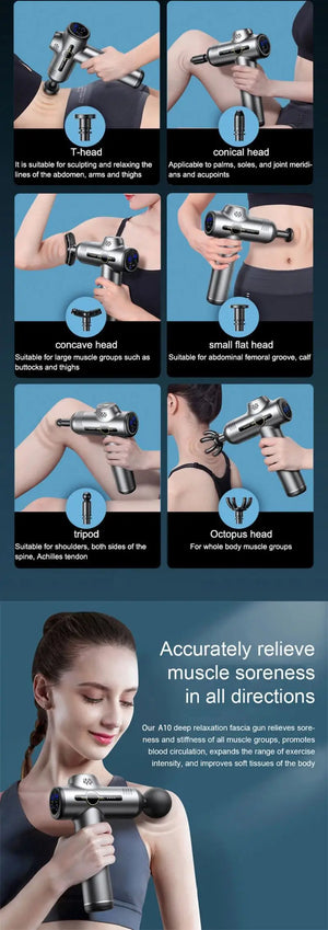 Deep Muscle Massage Gun Portable, Fascia Vibration Gun for Body Neck Back Relaxation, Fitness Slimming Tool