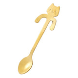 Cute Cat Stainless Steel Coffee Spoon Teaspoon Dessert Scoop Mini Tableware