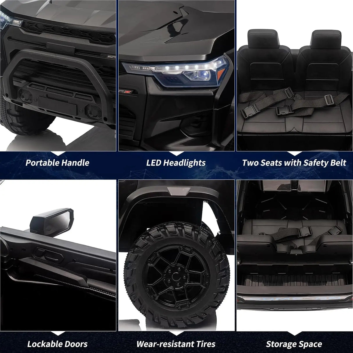 Dual Motor 4WD Electric Ride On Truck for Kids