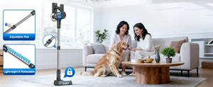 Cordless Vacuum Cleaner，55Kpa/45Mins/8 in 1 Powerful Suction,Self-Standing, 3 Suction Modes, Vacuum for Floor Carpet Pet Hair