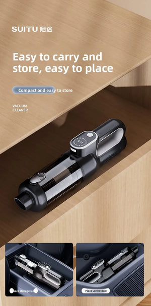 65000RPM Portable Car Vacuum Cleaner Wireless Handheld Mini Wet Dry Silent Powerful for Auto Cleaning