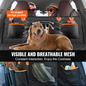 SucceBuy Back Seat Extender Dog Car Seat Cover for Back Seat Bed with Mesh Window and Storage Pocket Supports 350lbs Dog Hammock
