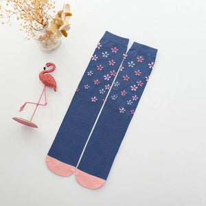 Colorful Embroidered Knee High Socks for Girls