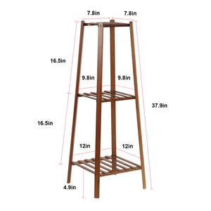 Bamboo Tall Plant Stand Indoor Outdoor Flower Display Shelf Corner Storage Rack